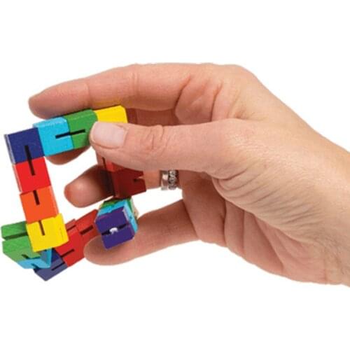 Wooden Twisty Blocks Toy Color Sensory Wooden Stress Relieve Toy for Kids Adult NSV