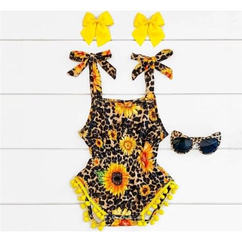 1-3T Newborn Kid Baby Girl Clothes Leopard Summer Sleeveless Romper Elegant Floral Jumpsuit Cute Lovely Fashion Outfits