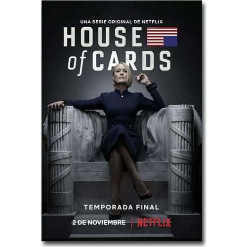 F093 House of Cards Season 6 Silk Cloth Poster Art Bedroom Decoration