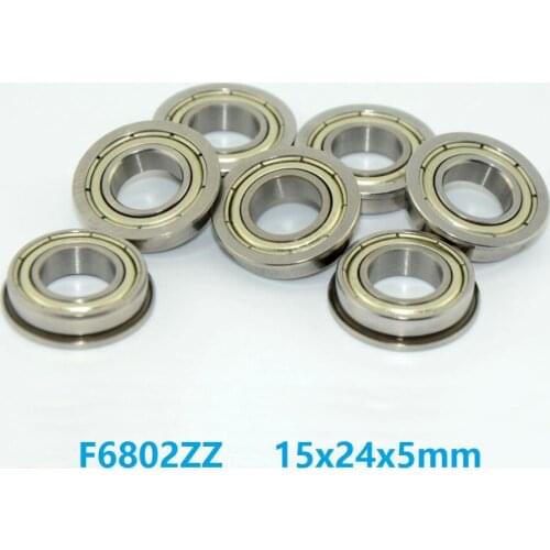 100pcs/lot F6802ZZ F6802Z F6802 ZZ Z 15x24x5 mm flange deep groove Ball Bearing double shielded flanged F 6802ZZ 15*24*5mm
