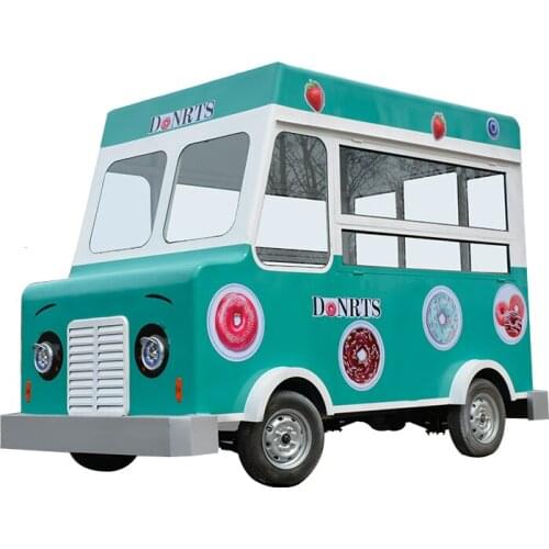Food Truck with Stainless Steel Kitchen Equipment Fast Snack Cart Customized Color