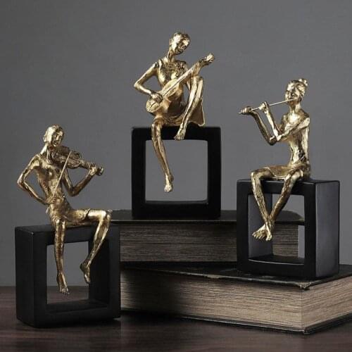 Homelily Creative Musicians Figurine Living Room Home Decoration Accessories Simple Resin Arts Ornaments Office Desk Decoration