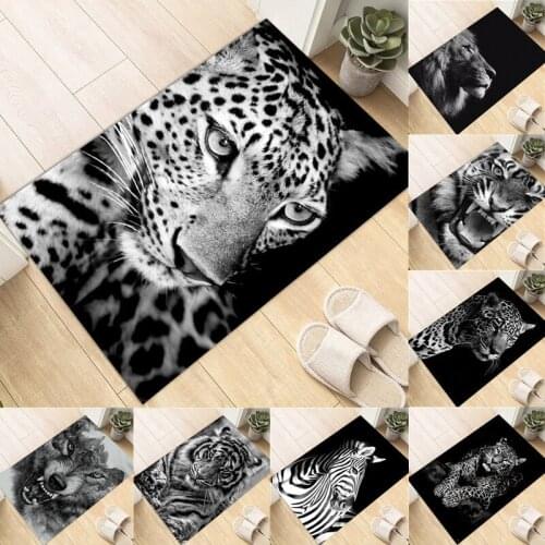 Kitchen Carpet Tiger Pattern Entrance Doormat Anti-Slip Floor Mat Home Decor Bathroom Hallway Area Rug Outdoor Rug Fluffy Rug