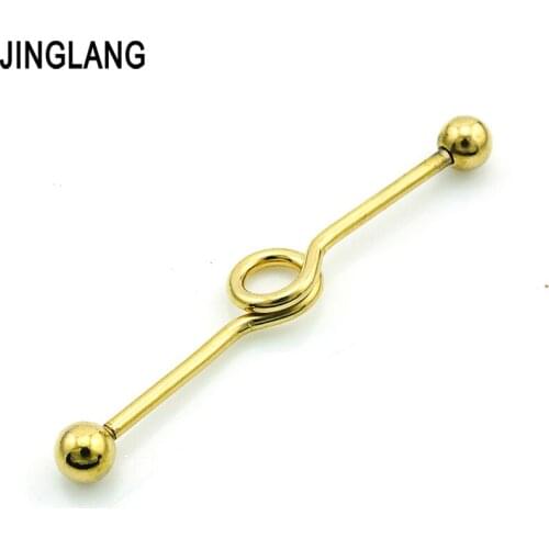 Fashion Europe Style Red Fruits Ear Plugs Tunnel 316L Stainless Steel Bar Fake Body Piercing Jewelry