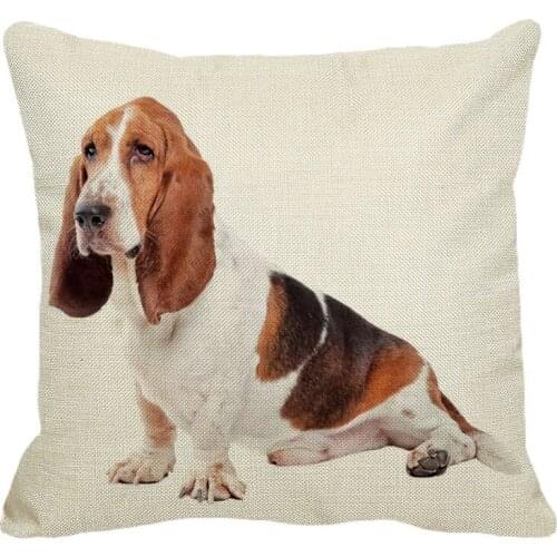 XUNYU 45cmx45m creative animal Bajidu hound new cotton linen comfortable cushion set home sofa decoration hug pillowcase YH038
