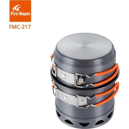 Fire Maple Camping Cookware Set Outdoor Compact Foldable Heat Exchang Pot FMC-217 268g Light Weight Solo Travel Cooking Pots
