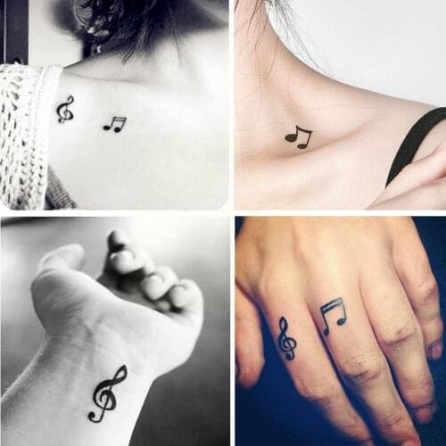 Creative Musical Note Tattoo Stickers Waterproof Tattoo Tattoos Tatto Sticker Music Men Stickers Ear Fake Product Tatoo Wom E1D5