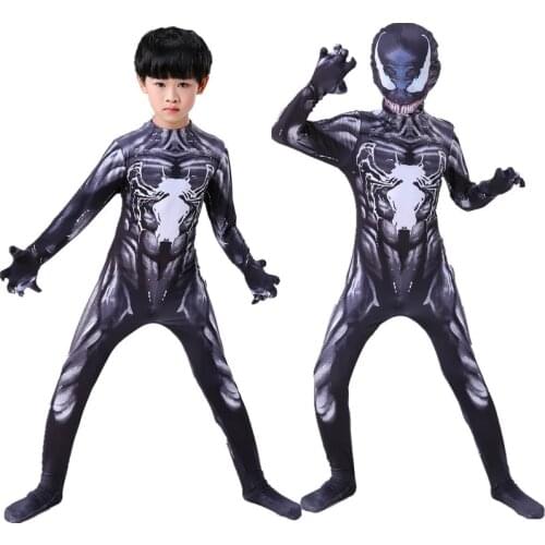 New venom costume kids suit jumpsuit boys symbiote spiderman costumes superheros Cosplay halloween costumes for adult