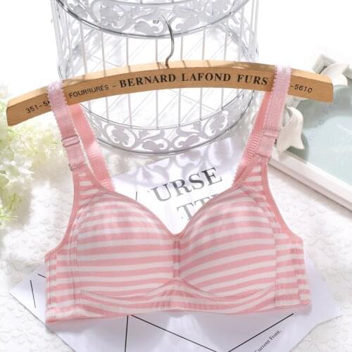 New thin cotton bra girls underwear developmental striped bra without steel ring bra teen girls clothing puberty bras
