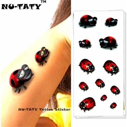 Nu-TATY Ladybug Child 3d Temporary Tattoo Body Art Flash Tattoo Stickers 19*9cm Waterproof Styling Tatoo Home Decor Wall Sticker