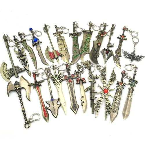 Wholesale Jewelry League of Hero Anime Weapon Keychains Tryndamere Weapon Model Pendant Gifts For Boy Birthday Gifts