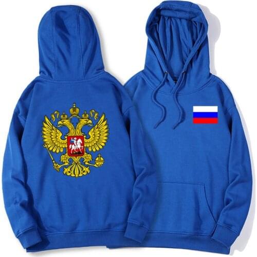 Autumn Winter Warm Russian National Emblem Men Hoodies Cotton Fleece Hooded Sweatshirts Moscow Male Pullovers Unisex CCCP Tops