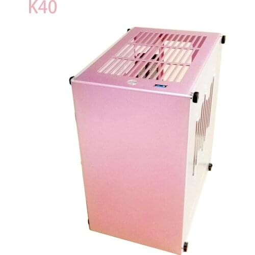 K40 All-Aluminum A4 Mini Chassis Independent Graphics Card RTX3060 R7 5700x HTPC Ultra-Small Pink Case