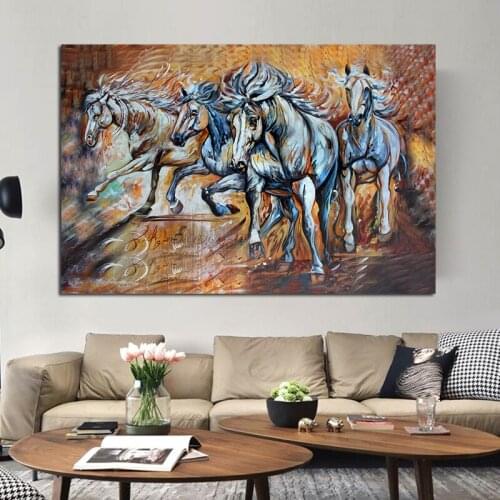 Home Decor Posters Wall Art Canvas Horse Prints Painting Classical Style Pictures For Living Room Modular No Framework