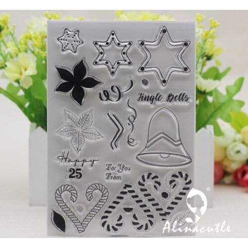 AlinaCraft CLEAR STAMPS Metal Cutting Dies christmas jingle bell DIY Scrapbook Card paper craft rubber transparent stamps