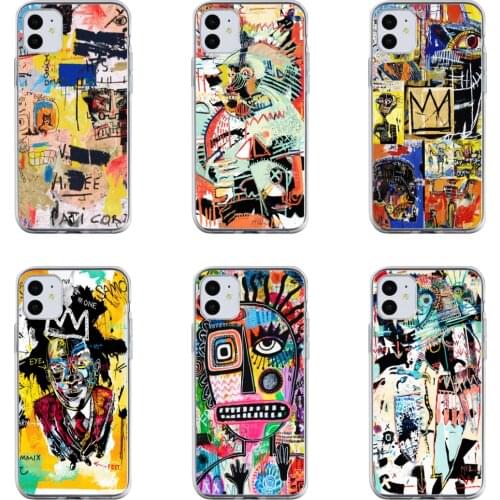 Jean-Michel Basquiat Colors Phone Case Fashion Cover Transparent For Iphone 12 Mini 11pro Max Se2020 6 6s 7 8plus X XS XR Xsmax