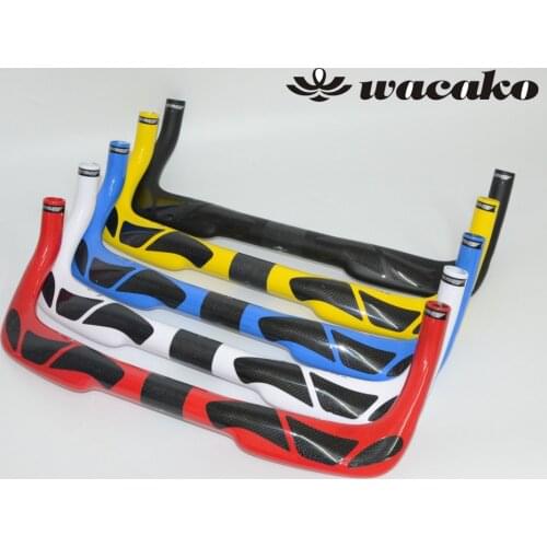 Wacako 3K gloss TT T700 TT handlebar Time Trial Handlebar Track Bike Parts internal carbon handlebar 31.8*380/400/420/440/460mm