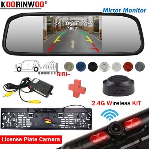 Koorinwoo European Wireless Parking Sensors for cars Radar detector parktronic without wires Parking Sensor System With Camera