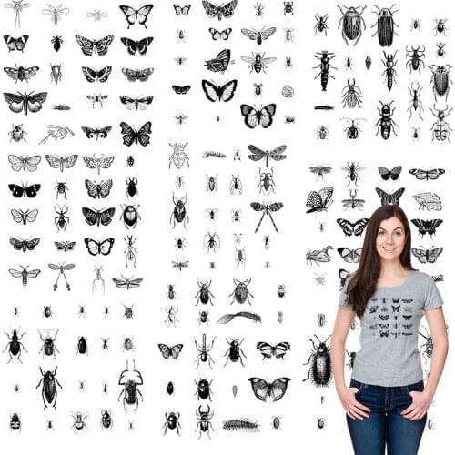Butterfly insects Heat Transfer Patches for clothing Ironing stickers Cheap Thermal Stickers Vinyl Sticker For Clothes