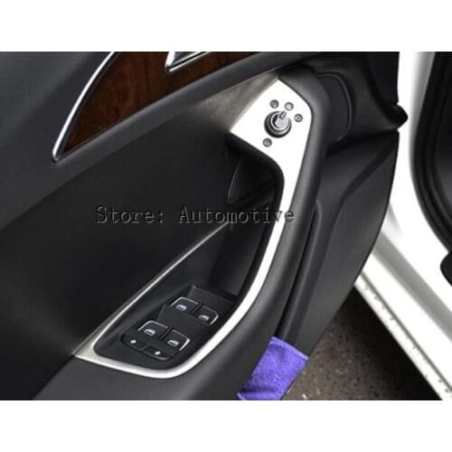 Tonlinker 4 PCS DIY Car styling Stainless steel Inner Door Handle Button Light Box Case Stickers for AUDI Q5 2012-15 accessories