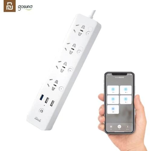 Youpin Gosund Smart Power Strip CP5 WIFI Voice Control 4 Sockets 3 USB 18W Fast Charging Extension Sockets work with Mijia APP