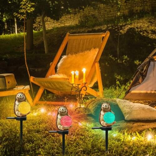 7 colors Hedgehog Lamp Solar Power Light Outdoor Fence Light Courtyard Garden Solar Led Lamp Waterproof Outside Deco Solar Light