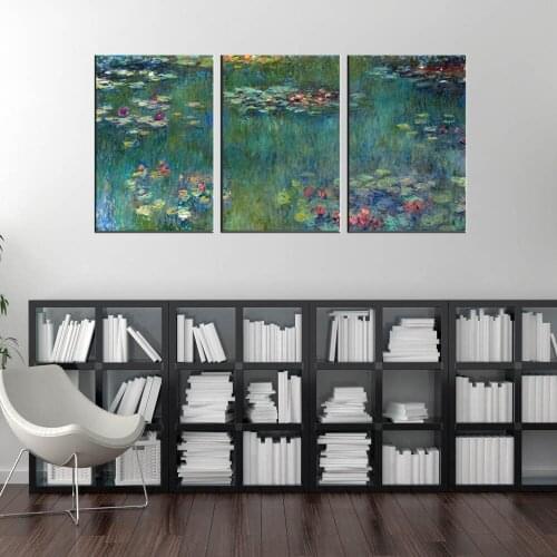 Water Lilies by Claude Monet Oil Painting Canvas Prints Wall Art Modern Giclee Wall Decor for Home Office Living Room Decoration