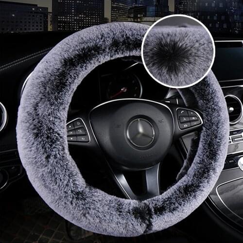 38Cm Car Steering Wheel Cover Gearshift Handbrake Cover Protector Decoration Thick Plush Collar Soft Car Styling Auto Accessorie
