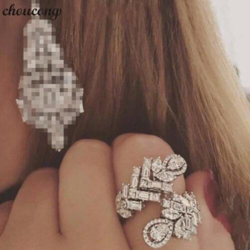 Choucong Sizeable Handmade Flower Promise Ring 925 Sterling Silver AAAAA cz Party Wedding Band Rings For Women Jewelry Gift