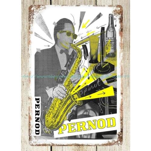 1984 Pernod ad alcohol beer brewery metal tin sign nostalgic reproductions