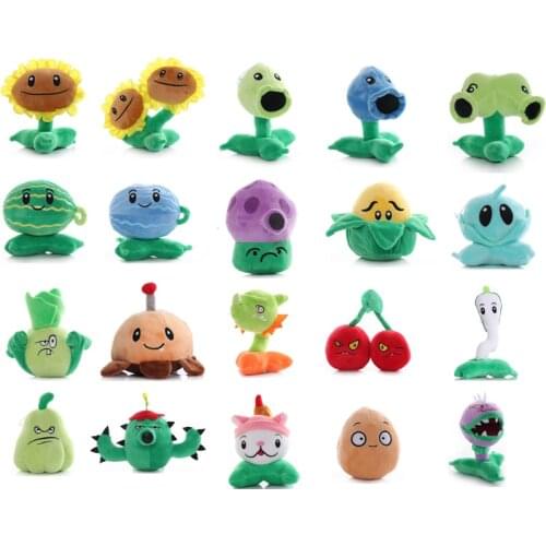 20pcs/lot Plants vs Zombies PVZ Plants SunFlower Peashooter Chomper Plush Toy Soft Stuffed Toys Gifts for Kids Children 13-20cm