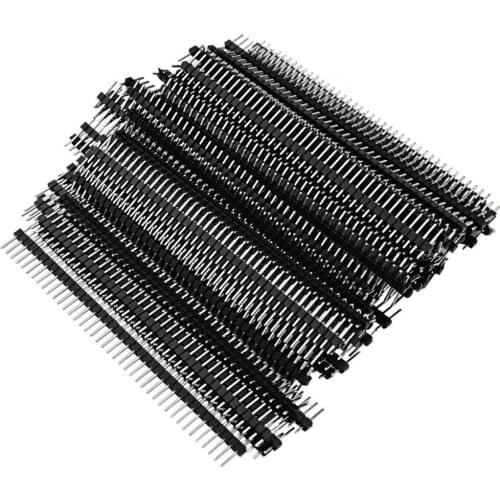 200pcs 40 Pin 1x40 Single Row Male 2.54 Breakable Pin Header Connector Strip for Arduino Black