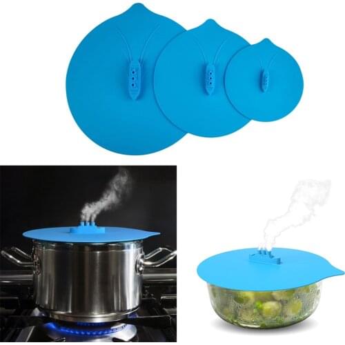3 PCS Resistant Silicone Steamship Hot Pot Cover Cooker Pressure Steam Ship Lid Set Safe Cooking Part Kitchen Tool Dropping 2021