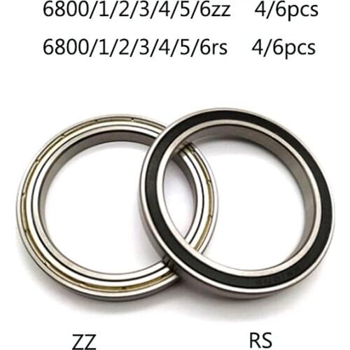 4/6pcs 6800 6801 6802 6803 6804 6805 6806 2RS RS ZZ 2Z Rubber Sealed Steel Cover Deep Groove Ball Bearing Miniature Bearing