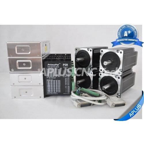 4-Axis NEMA 34 Stepper Motor 1696oz-in & Driver PSR8078 & 48V Power Supply Kit