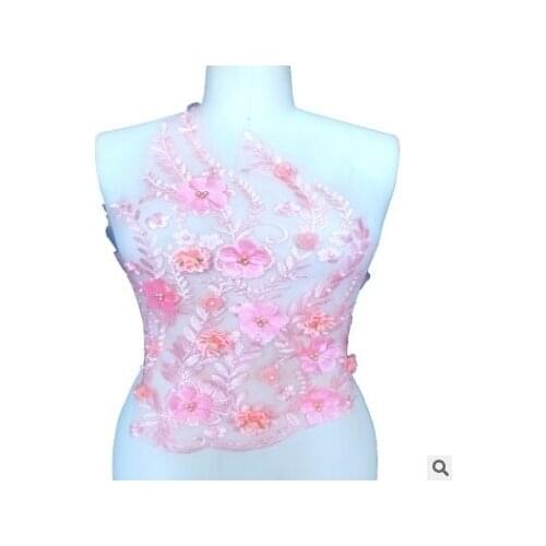 Pink flower hot drilling Applique Lace flower Childrens Clothing Costumes Decorative Accessories Clothes Patch