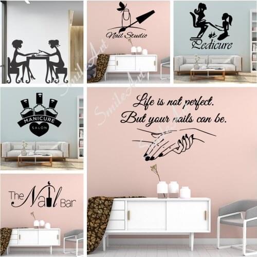 Free shipping Nail Salon Art Sticker Waterproof Wall Stickers For Babys Rooms Decoration Accessories