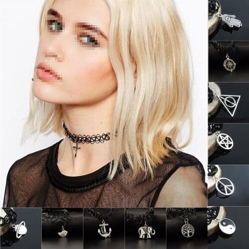 Bespmosp Supernatural Yin Yang Tree Of Life Peace Movie Goth Punk Necklace Chain Choker Collier Girls Women Charm Jewelry Gifts