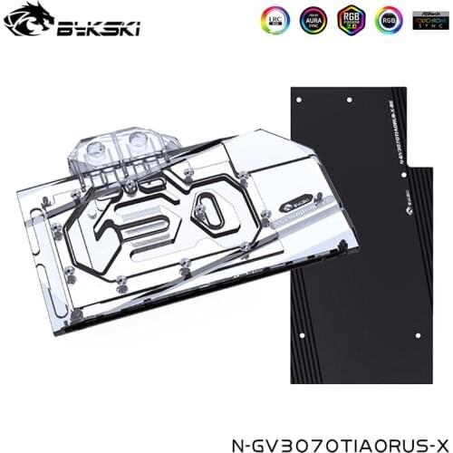 Bykski GPU Water Cooling Block For Gigabyte RTX 3070Ti AORUS MASTER 8GD Video Card Cooler,G1/4",With BackPlate N-GV3070TIAORUS-X