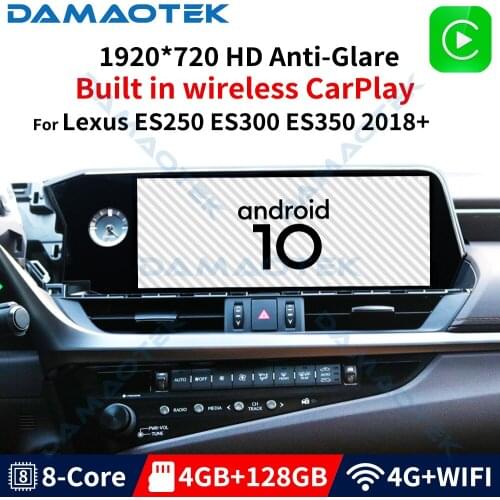 DamaoTek Android 10.0 12.3'' 4+128GB For Lexus ES250 ES300 ES350 2019-2021 Audio Multimedia Player radios para auto carplay