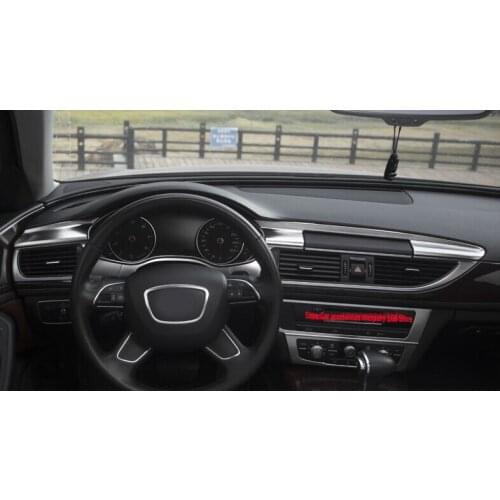 Carbon Fiber Car Dashboard Navigation Decorative Trim Strip Stainless Steel Styling Accessories 3D Sticker For Audi A6 C7 12-17
