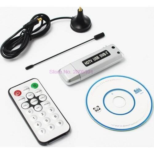 Dhl or fedex 50pcs USB 2.0 DVB-T Digital TV Receiver HDTV Tuner Dongle Stick Antenna IR Remote