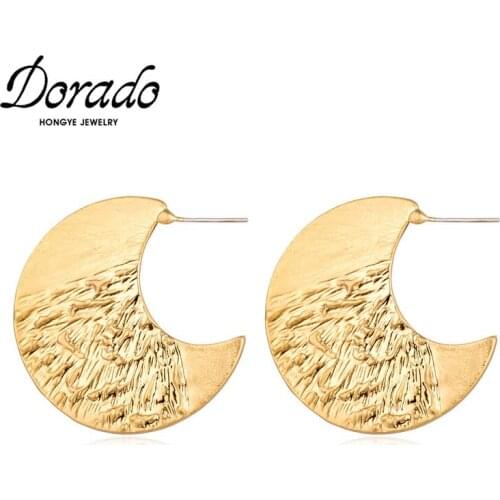 Dorado Luxury Moon Hoop Earrings For Women Punk Metal New Best Gifts Girl Party Modern Fashion Simple Jewelry Brincos