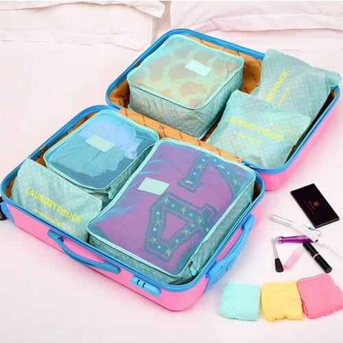 Travel Organizer 6pcs/set Storage Bags Portable Luggage Organizer Clothes Tidy Suitcase Packing Laundry Bag Storage Case