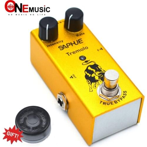SAPHUE Electric Guitar Tremolo Intensity/Rate Knob Effect Pedal Mini Single Type DC 9V True Bypass