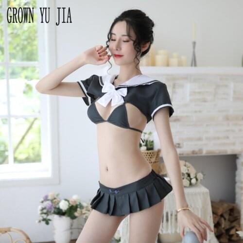 Sexy Slutty School Uniform Erotic Cosplay Costume Student Uniform Miniskirt Porno Japanese Girls Naughty Lingerie Role Play Suit