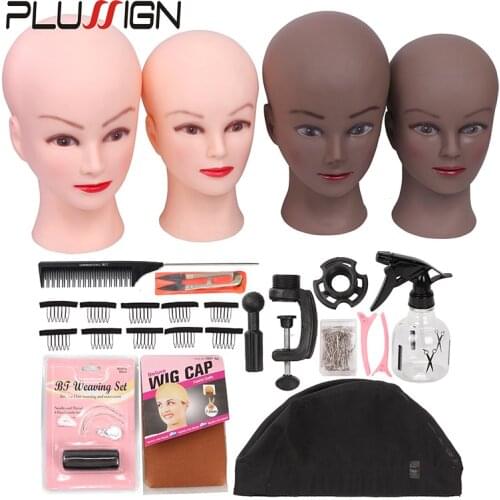 Bald Mannequin Head Brown Female Professional Cosmetology For Wig Making, Display Wigs, Eyeglasses, Hairs With T Pins 21
