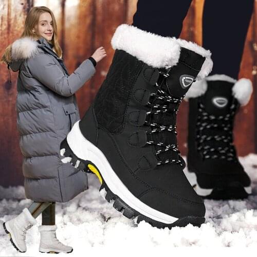 New style black white pink women snow boots winter keep warm snow boots women boots Warm waterproof shoes size 36- 42