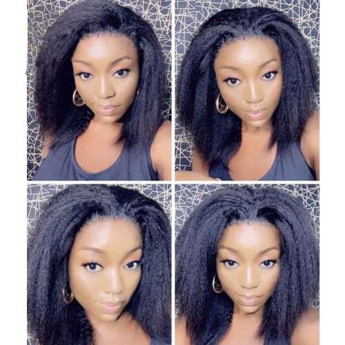 Realistic Curly Wigs Black Color Synthetic Lace Front Wigs for Women Middle Part Glueless Daily Replacement Wigs With Baby Hair