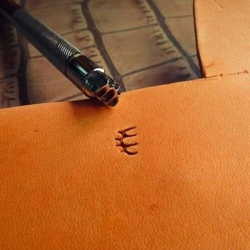 Advanced steel Pine leaves vein pattern Hand-work unique design leather working tools carving punches stamp craft tools